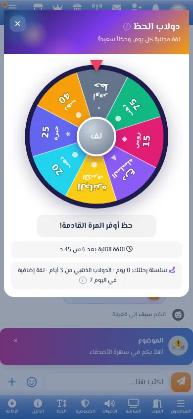 دولاب الحظ ونتيجة اللفّة